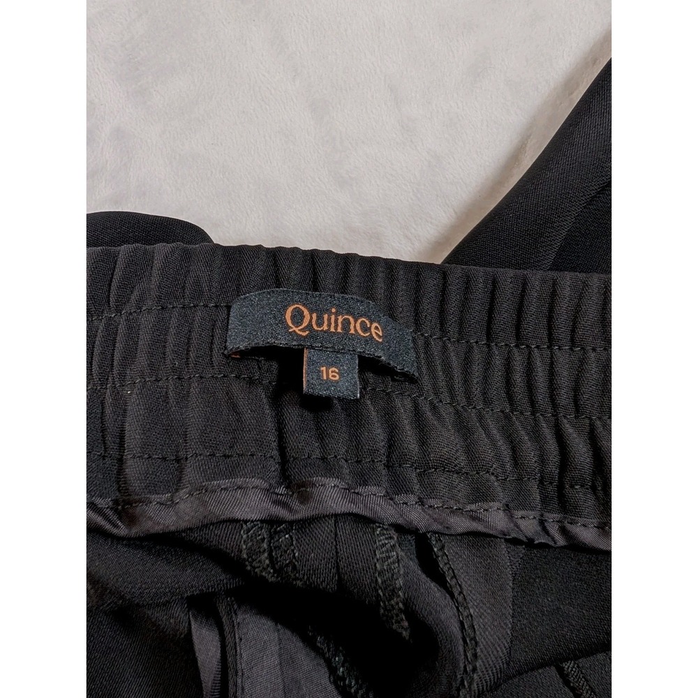 Quince Womens Black Ultra-Stretch Ponte Straight Leg Pants Size 16 Office Casual - Picture 6 of 11